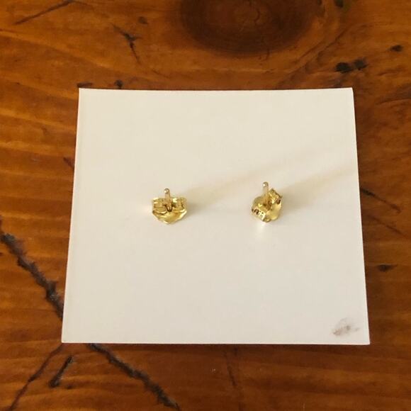 JAXKELLY NIP Amazonite Stone White CZ Moon Drop Sterling Silver Posts Earrings - Picture 6 of 9